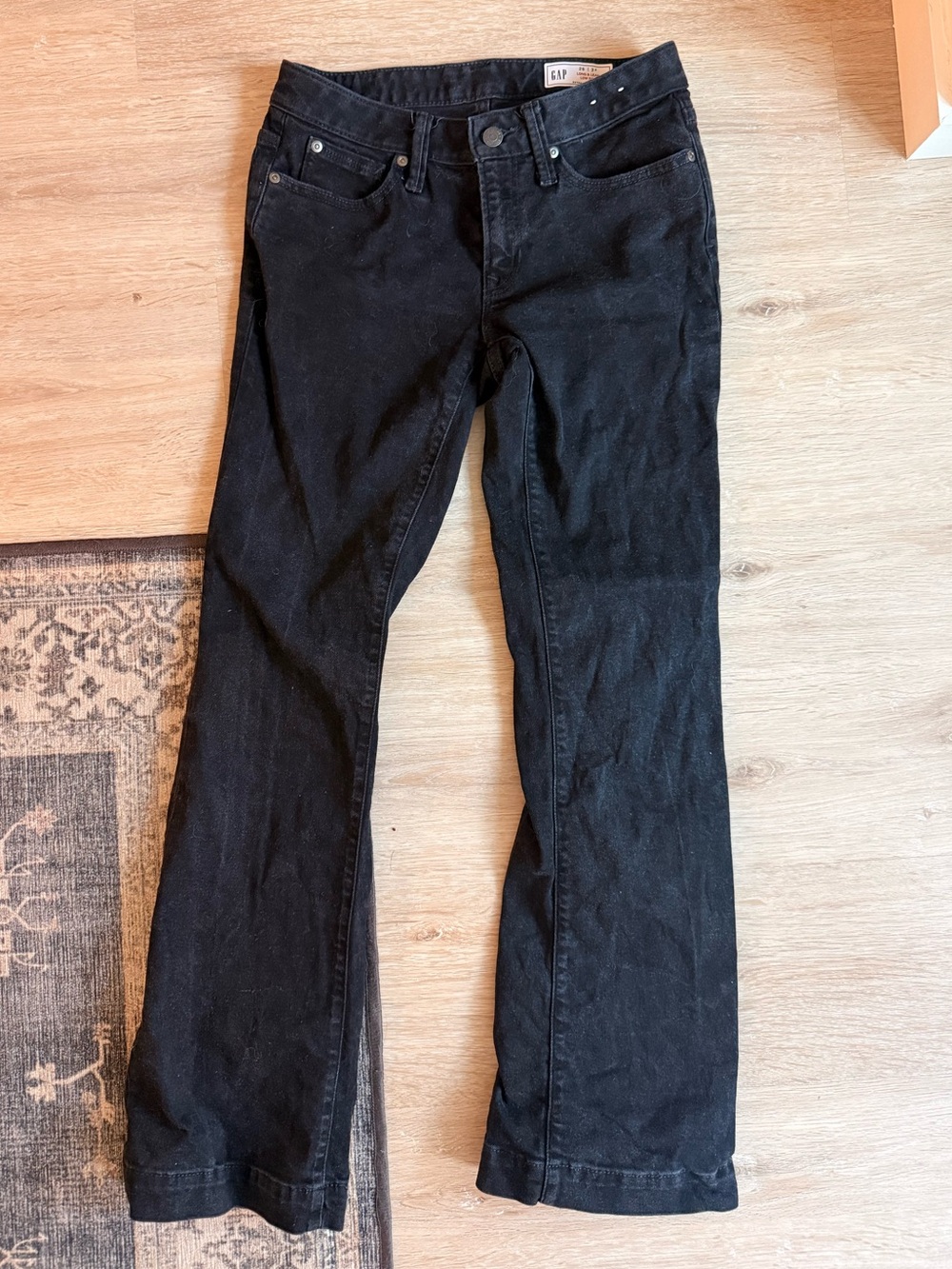 GAP Black Flared Low-Rise Jeans